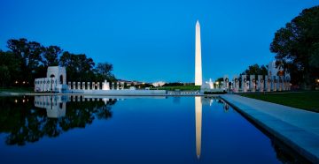 Washington, DC memorial skyline